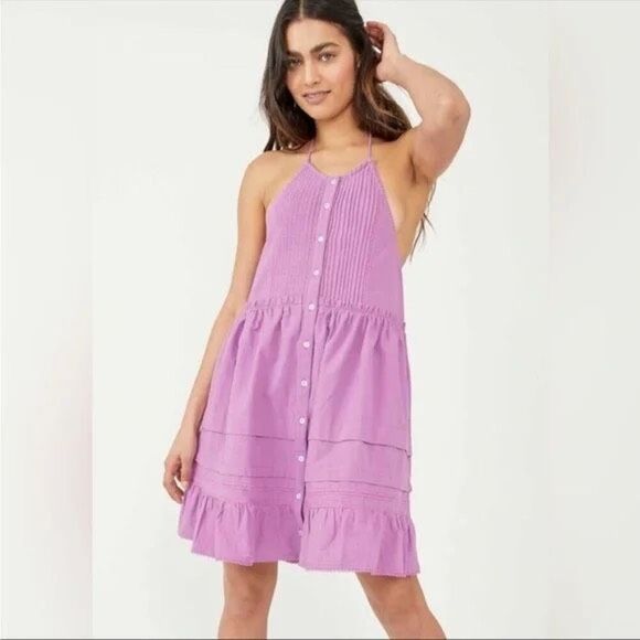 NWT Free People Desert Days Mini Dress In Dramatic Orchid Size XS MSRP $128 - Picture 2 of 9